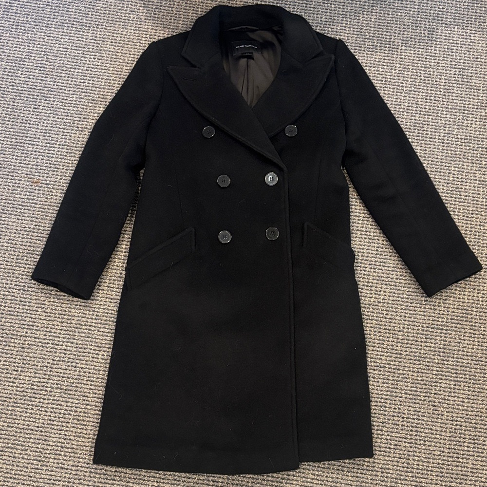 Club Monaco classic black wool coat